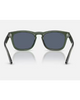 Ray-Ban Sunglasses in Polished Transparent Green crystal back view showing the smooth interior translucent green acetate frame architecture contour lines and premium metallic hinge structures, sold by Point Break Cambridge local family surf shop at 63 Duke street.
