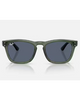Ray-Ban Sunglasses in Polished Transparent Green crystal front view showing the elegant translucent acetate frame layout metallic rivets and premium optical clarity Dark Grey lenses, sold by Point Break Cambridge local family surf shop at 63 Duke street.