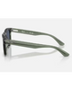 Ray-Ban Sunglasses in Polished Transparent Green crystal side profile view highlighting the comfortable contoured temple arm taper and iconic classic script raised silver Ray-Ban brand logo detailing, sold by Point Break Cambridge local family surf shop at 63 Duke street.