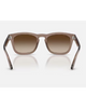 Ray-Ban Sunglasses in Polished Transparent Light Brown crystal back view showing the smooth interior translucent light brown acetate frame architecture contour lines and premium metallic hinge structures, sold by Point Break Cambridge local family surf shop at 63 Duke street.