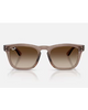 Ray-Ban Sunglasses in Polished Transparent Light Brown crystal front view showing the elegant translucent acetate frame layout metallic rivets and premium Light Brown Gradient Dark Brown lenses, sold by Point Break Cambridge local family surf shop at 63 Duke street.