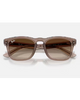 Ray-Ban Sunglasses in Polished Transparent Light Brown crystal front view showing the elegant translucent acetate frame layout metallic rivets and premium Light Brown Gradient Dark Brown lenses, sold by Point Break Cambridge local family surf shop at 63 Duke street.