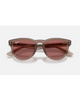 Ray-Ban Transparent Light Brown Dark Violet PT sunglasses front view showing the stylish crystal-clear acetate frame profile protective dark violet lenses and clean classic bridge construction layout, sold by Point Break Cambridge local family surf shop at 63 Duke street.