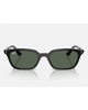 Ray-Ban Zaya Bio-Based Sunglasses in Polished Black front view showing the elegant soft-square eco-acetate frame layout subtle keyhole bridge and premium G-15 Dark Green lenses, sold by Point Break Cambridge local family surf shop at 63 Duke street.