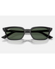 Ray-Ban Zaya Bio-Based Sunglasses in Polished Black front view showing the elegant soft-square eco-acetate frame layout subtle keyhole bridge and premium G-15 Dark Green lenses, sold by Point Break Cambridge local family surf shop at 63 Duke street.