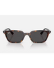 Ray-Ban Zaya Bio-Based Sunglasses in Polished Havana tortoiseshell front view showing the elegant soft-square eco-acetate frame layout subtle keyhole bridge and premium Dark Grey lenses, sold by Point Break Cambridge local family surf shop at 63 Duke street.