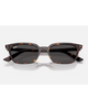 Ray-Ban Zaya Bio-Based Sunglasses in Polished Havana tortoiseshell front view showing the elegant soft-square eco-acetate frame layout subtle keyhole bridge and premium Dark Grey lenses, sold by Point Break Cambridge local family surf shop at 63 Duke street.