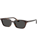 Ray-Ban Zaya Bio-Based Sunglasses in Polished Havana tortoiseshell front view showing the elegant soft-square eco-acetate frame layout subtle keyhole bridge and premium Dark Grey lenses, sold by Point Break Cambridge local family surf shop at 63 Duke street.