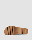 Reef Cushion Vista Higher Sandal in Natural tan front view showing the elegant open toe twin strap configuration and clean minimalist chunky platform slide layout, sold by Point Break Cambridge local family surf shop at 63 Duke street.