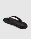 Reef Phantom Lux Jandal in Black flip flop sandals back view showing the molded heel contours and non marking rubber traction outsole, sold by Point Break Cambridge local family surf shop at 63 Duke street.