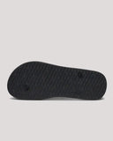 Reef Seaside Sandal in Black waterproof flip-flops front view showing the classic open toe thong configuration soft molded rubber strap design and textured footbed layout, sold by Point Break Cambridge local family surf shop at 63 Duke street.