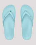Reef Vista Vay Cay Sandal in Aqua Haze blue front view showing the elegant open toe dual strap configuration and clean minimalist casual slide layout, sold by Point Break Cambridge local family surf shop at 63 Duke street.