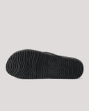 Reef Vista Vay Cay Sandals in Black back view showing the flat heel profile and premium durable cushion bounce sole unit construction, sold by Point Break Cambridge local family surf shop at 63 Duke street.