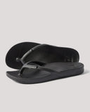 Reef Vista Vay Cay Sandals in Black back view showing the flat heel profile and premium durable cushion bounce sole unit construction, sold by Point Break Cambridge local family surf shop at 63 Duke street.