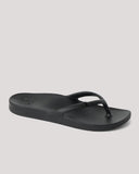 Reef Vista Vay Cay Sandals in Black back view showing the flat heel profile and premium durable cushion bounce sole unit construction, sold by Point Break Cambridge local family surf shop at 63 Duke street.