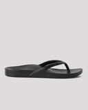 Reef Vista Vay Cay Sandals in Black back view showing the flat heel profile and premium durable cushion bounce sole unit construction, sold by Point Break Cambridge local family surf shop at 63 Duke street.