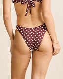 Rhythm Dotti Hi Cut Pant in Cafe brown bikini swimsuit bottoms back view showing the seamless rear paneling layout and medium coverage cheeky cut, sold by Point Break Cambridge local family surf shop at 63 Duke street.