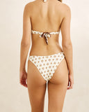Rhythm Sandy Reversible Hi Cut Pant bikini swimsuit bottoms back view showing the seamless rear paneling layout and medium coverage cheeky cut, sold by Point Break Cambridge local family surf shop at 63 Duke street.