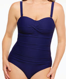 TOGS Textured Navy Bandeau One Piece