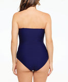 TOGS Textured Navy Bandeau One Piece