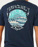 Navy blue t-shirt with Rip Curl graphic on the back