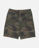 Salty Crew Boys Crew Volley 16 in Ranger green front view showing the comfortable youth elastic waistband relaxed leg openings functional drawcords and clean coastal activewear volley short silhouette, sold by Point Break Cambridge local family surf shop at 63 Duke street.