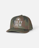 Salty Crew Coordinates Snapback Cap in Ranger green back view highlighting the classic adjustable plastic snap closure open rear architecture and clean structural stitching panel lines, sold by Point Break Cambridge local family surf shop at 63 Duke street.