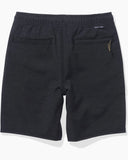 Salty Crew Drifter Boy Elastic Hybrid Shorts in Black back view showing the secure rear pocket configuration and premium quick-dry performance fabric panel alignment with brand woven logo label detailing, sold by Point Break Cambridge local family surf shop at 63 Duke street.