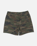 Salty Crew Mens Crew Volley 17 in Ranger green back view highlighting the clean straight-cut performance paneling flexible 17-inch outseam coverage and secure rear utility pocket architecture, sold by Point Break Cambridge local family surf shop at 63 Duke street.
