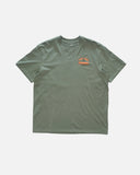 Salty Crew Mens Gear Shop Classic Short Sleeve Tee in Laurel Wreath green front view showing the comfortable relaxed crewneck t-shirt silhouette and small custom chest screen print logo, sold by Point Break Cambridge local family surf shop at 63 Duke street.