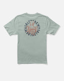 Salty Crew Tentacles Boys Short Sleeve Tee in Aqua Grey back view showing the bold custom tentacles fishing graphic screen print layout and relaxed straight silhouette youth drape alignment, sold by Point Break Cambridge local family surf shop at 63 Duke street.