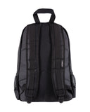 Santa Cruz Field Check Backpack in Black back view showing the padded black back panel and ergonomic adjustable shoulder straps, sold by Point Break Cambridge local family surf shop at 63 Duke street.