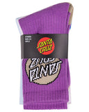 Santa Cruz Other Dot Crew Sock 4 Pk side profile view showing the comfortable mid calf height and contoured athletic ankle support, sold by Point Break Cambridge local family surf shop at 63 Duke street.