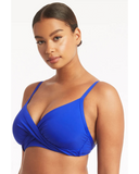 Sea Level Essentials Twist Front DD/E Cup Bra - Cobalt