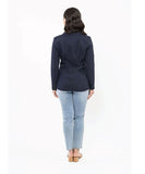 Back view of the ladies Seeking Lola Jordanna blazer displaying the structured shoulders and flattering tailored waist drape.