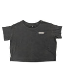 Sisstrevolution Retro Beach Crop SS Knit Tee - Charcoal