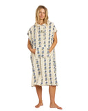 Sisstrevolution Charlie Hooded Towel in Sea Salt front view showing the comfortable oversized changing poncho silhouette and front kangaroo pocket, sold by Point Break Cambridge local family surf shop at 63 Duke street.