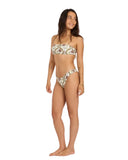 Sisstrevolution Floral Folks Reversible High Hip in Kona swimsuit bottoms side profile view showing the comfortable high rise hip strap construction and clean leg openings, sold by Point Break Cambridge local family surf shop at 63 Duke street.