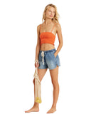 Sisstrevolution Kai Woven Tank Top in Cayenne red front view showing the delicate neckline and relaxed sleeveless fluid silhouette, sold by Point Break Cambridge local family surf shop at 63 Duke street.