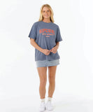 Rip Curl Varsity Sports Heritage Womens Tee - Blue Grey