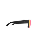 Spy Cyrus Switch Sunglasses in Matte Black front view showcasing the bold oversized square shield silhouette premium Happy Gray Green lens sleek matte black Grilamid frame and modern performance-inspired styling, sold by Point Break Cambridge local family surf shop at 63 Duke Street.