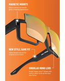 Spy Cyrus Switch Sunglasses in Translucent Gunmetal front view showcasing the bold oversized square shield silhouette striking Happy Grey Green Blue Mirror lens premium translucent gunmetal Grilamid frame and contemporary performance-inspired styling, sold by Point Break Cambridge local family surf shop at 63 Duke Street.