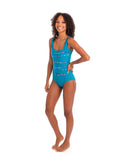 Togs Ravenna Square Binding One Piece Swimsuit - Blue