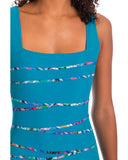 Togs Ravenna Square Binding One Piece Swimsuit - Blue