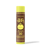 Sun Bum Lip Balm in Pineapple flavour showing the front SPF 15 sunscreen branding on the tube, sold by Point Break Cambridge local family surf shop at 63 Duke street.