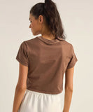 Rhythm Sunshine Crop Crew Tee - Chocolate