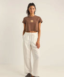 Rhythm Sunshine Crop Crew Tee - Chocolate