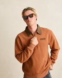 Model wearing the Rhythm Sutton Quarter Zip Fleece - Caramel
