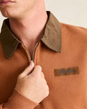 Model wearing the Rhythm Sutton Quarter Zip Fleece - Caramel