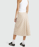 RVCA Mod Waves Midi Skirt - Latte